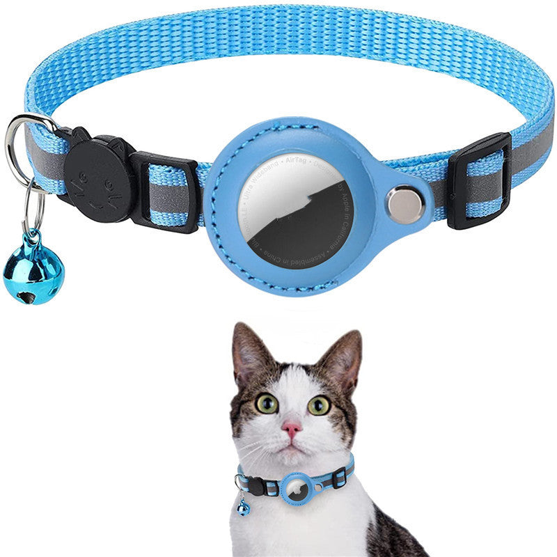 Waterproof Reflective Pet Collar with AirTag Case – Nylon Adjustable Collar for Cats & Dogs