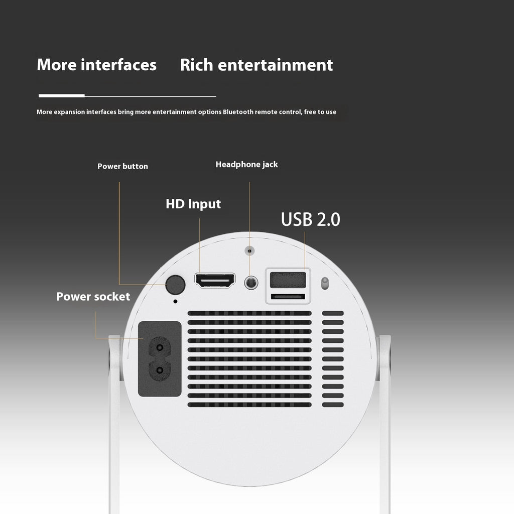 Portable Mini Projector – 180° Adjustable Home Video Projector with Automatic Focus