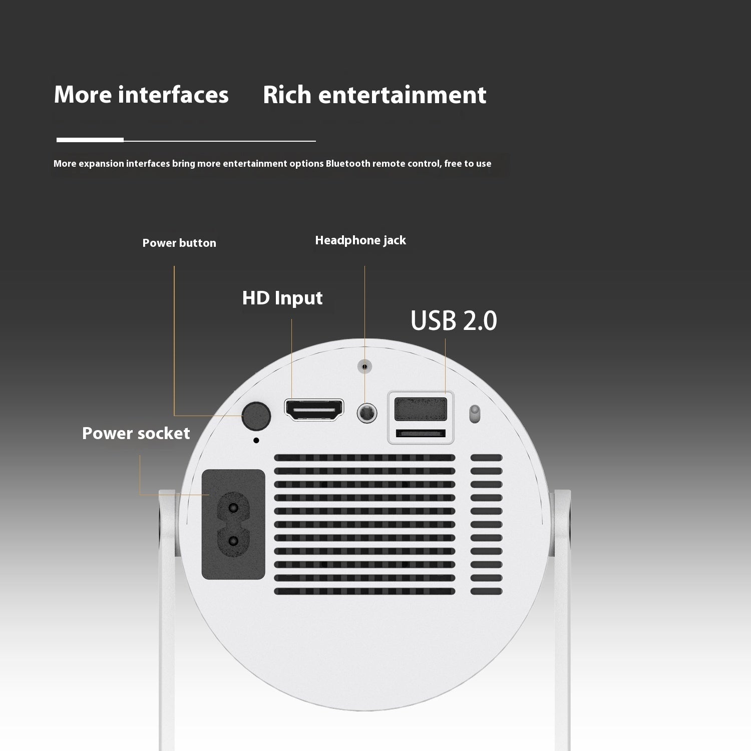 Portable Mini Projector – 180° Adjustable Home Video Projector with Automatic Focus