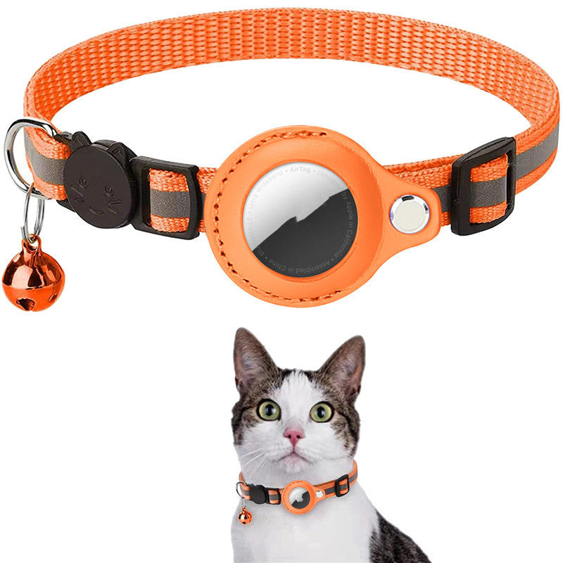 Waterproof Reflective Pet Collar with AirTag Case – Nylon Adjustable Collar for Cats & Dogs