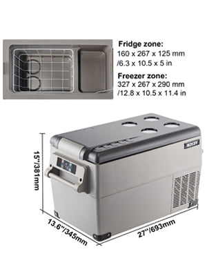 SucceBuy 20L 22L 35L 45L 55L Car Refrigerator Mini Fridge Freezer Portable Compressor Cooler 12/24V Ice Box for Camping