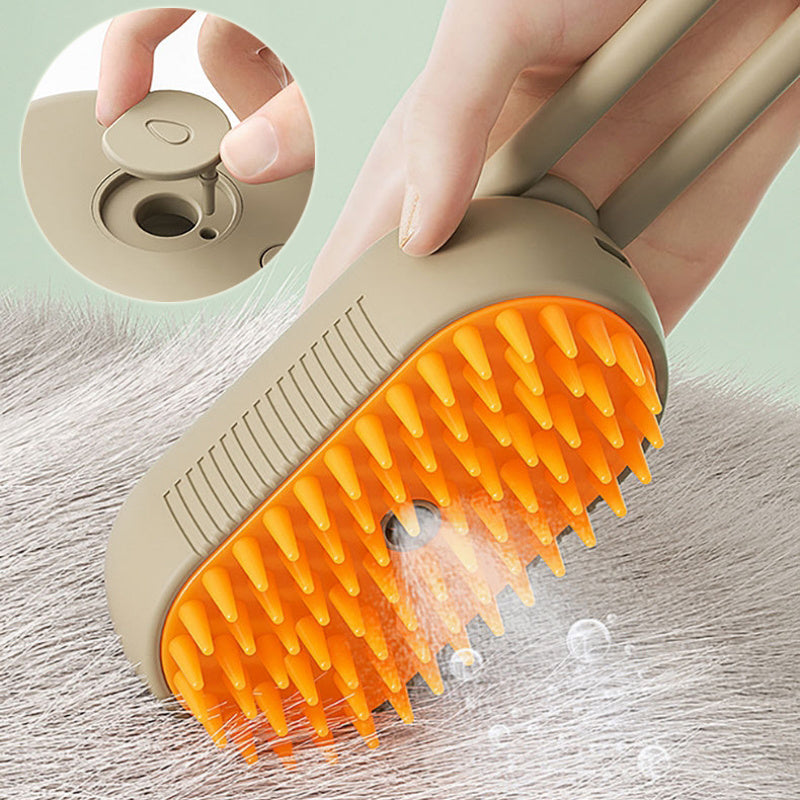 Electric Steam Pet Brush – 3-in-1 Cat & Dog Grooming Comb with Spray, Massage & Hair Removal