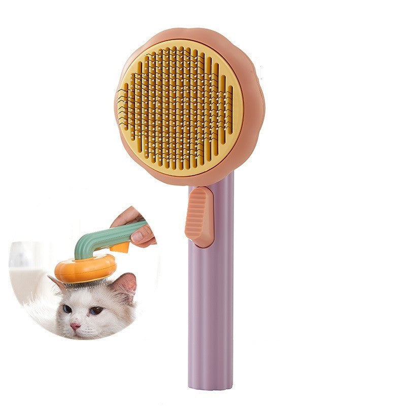 Self-Cleaning Cat Brush – Handheld Steel Wire Comb for Easy Hair Removal
