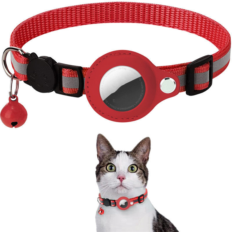 Waterproof Reflective Pet Collar with AirTag Case – Nylon Adjustable Collar for Cats & Dogs