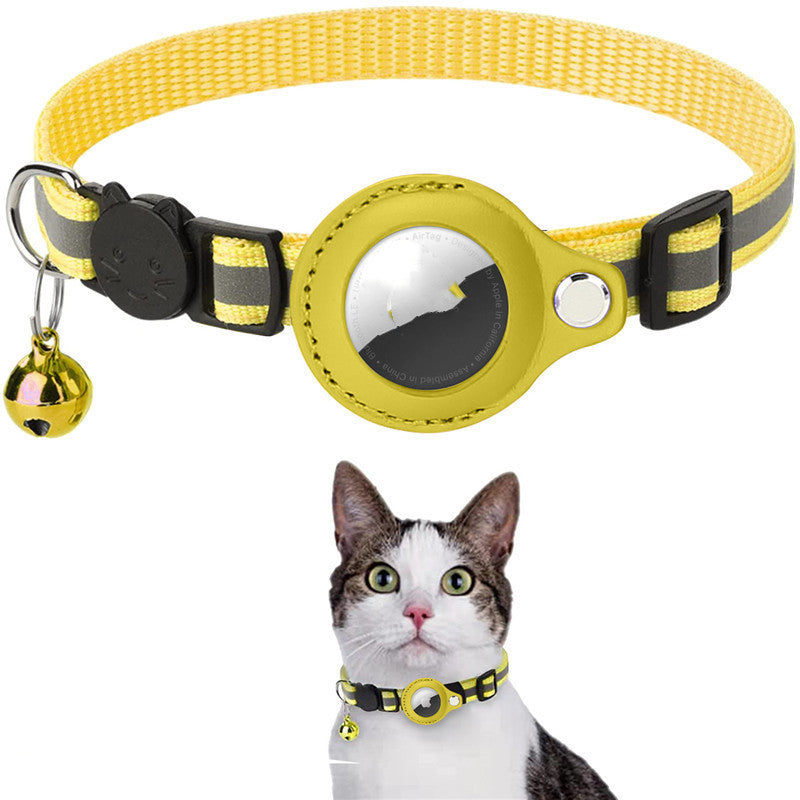 Waterproof Reflective Pet Collar with AirTag Case – Nylon Adjustable Collar for Cats & Dogs