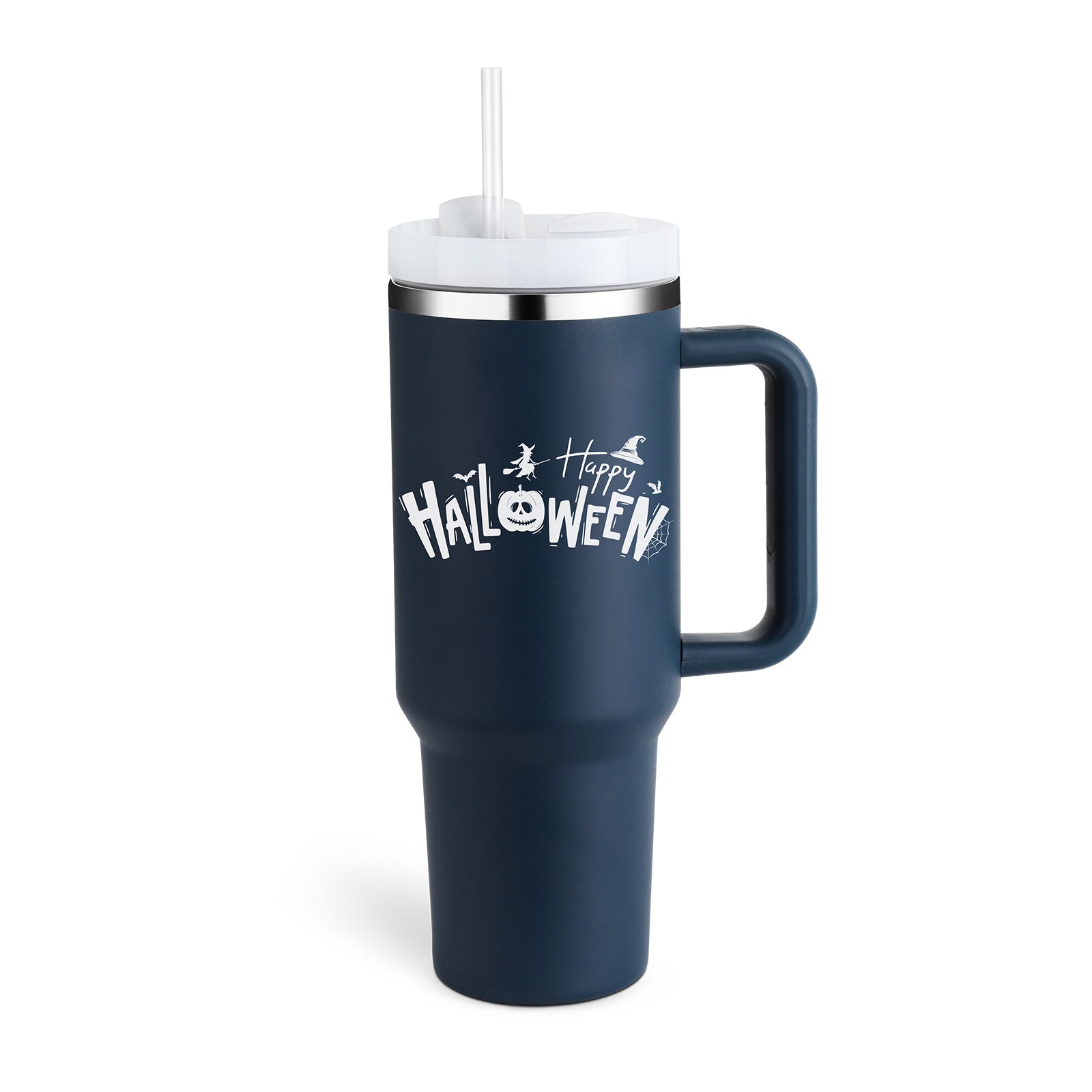 40oz Insulated Tumbler with Handle & Straw – Vacuum Travel Cup