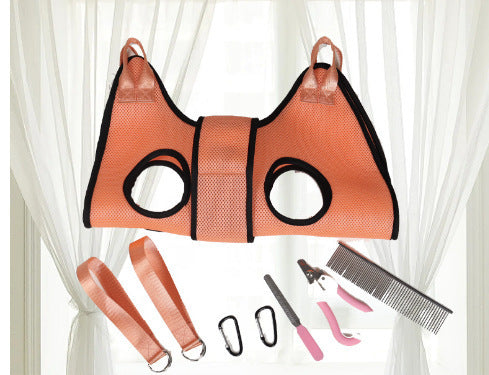 New Pet Cat & Dog Grooming Hammock + Accessories Bag