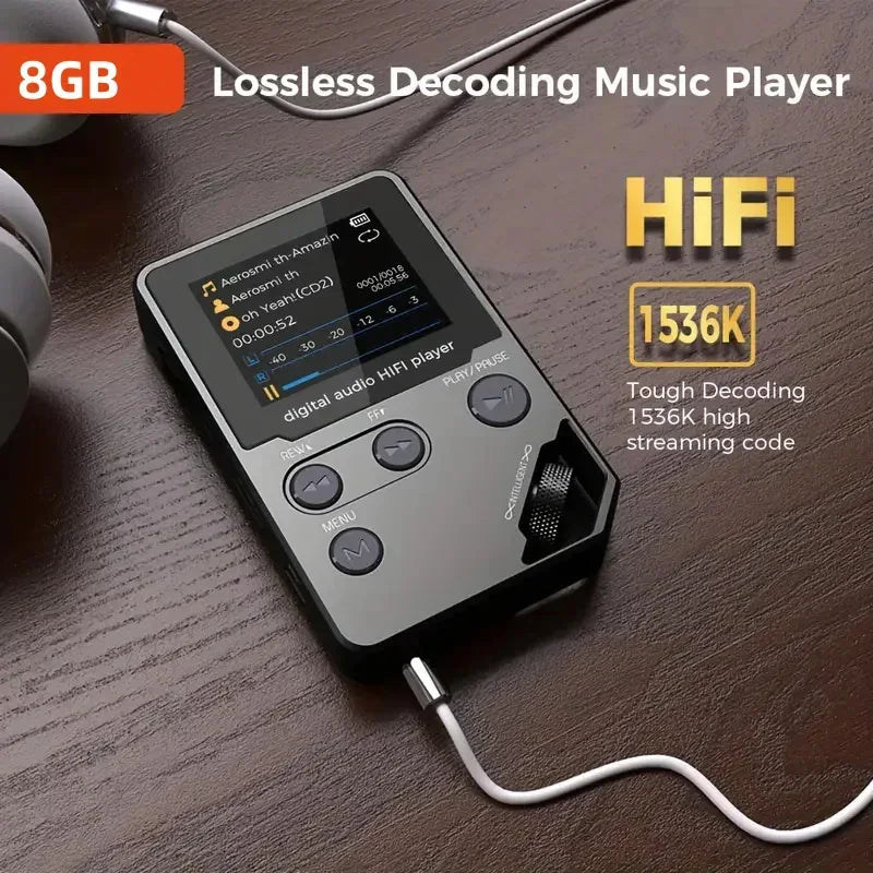 C5 8GB Lossless Bluetooth MP3 Music Player, Zinc Alloy Body,Rotary Controls,Wireless Connection,FM Radio,Voice Recorder