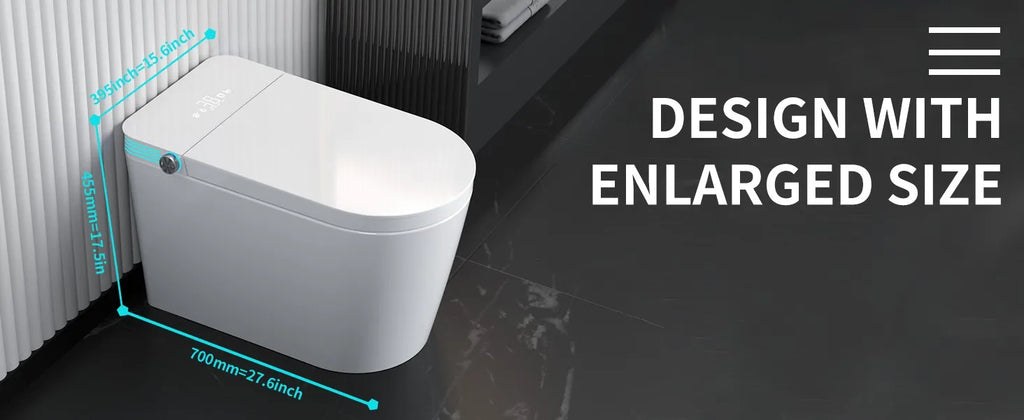 Smart Toilet with Bidet Built In, One Piece Bidet with 85MM Heated Seat, Voice Control, Warm Water Sprayer & Dryer, Foam Shield
