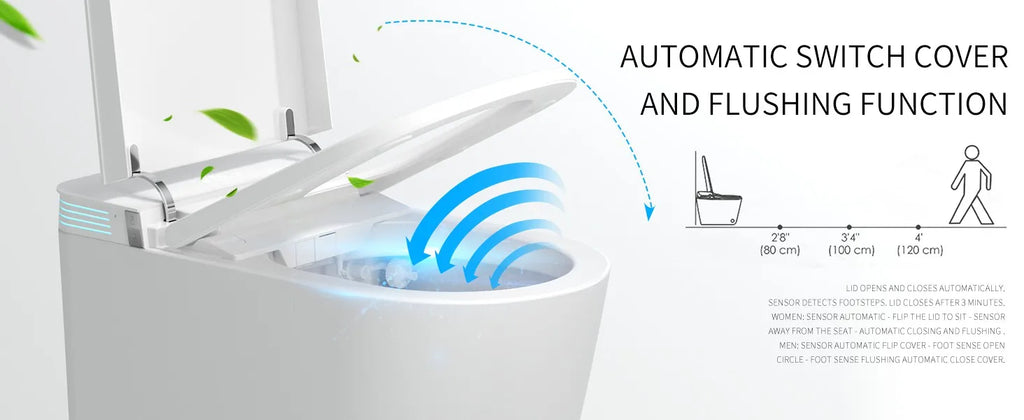 Smart Toilet with Bidet Built In, One Piece Bidet with 85MM Heated Seat, Voice Control, Warm Water Sprayer & Dryer, Foam Shield