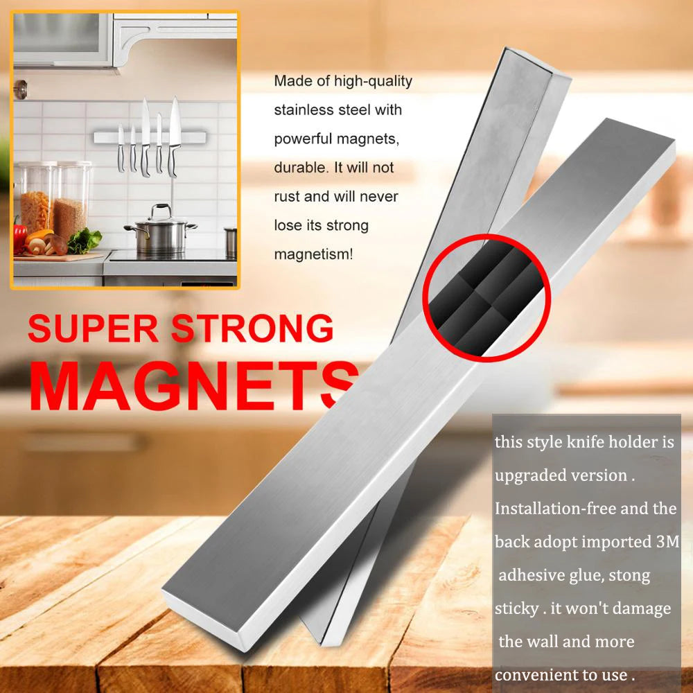 40CM 50CM Stainless Steel Knife Stand Magnetic Knife Holder Wall Block Storage Rack for Knives Kitchen Accessories Organizer