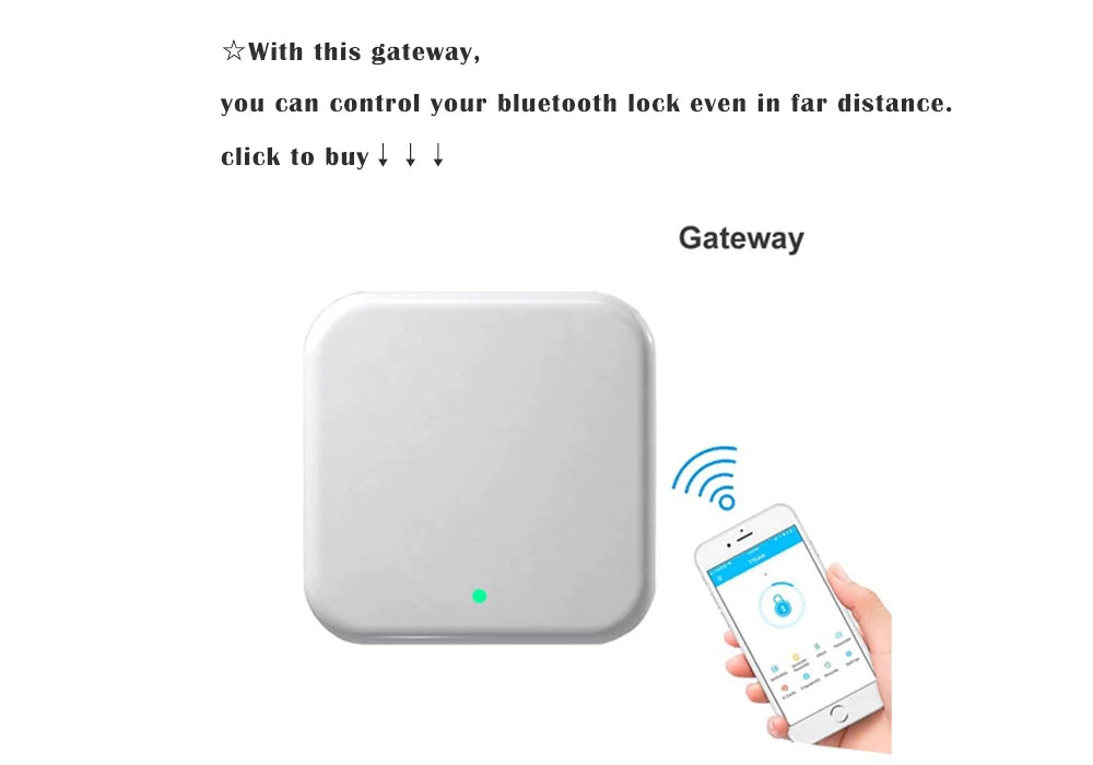 Waterproof Double-sided Gate Lock Fingerprint Lock APP RFID Code Keyless Smart Lock Electronic Door Lock for Aluminum Door/Iron