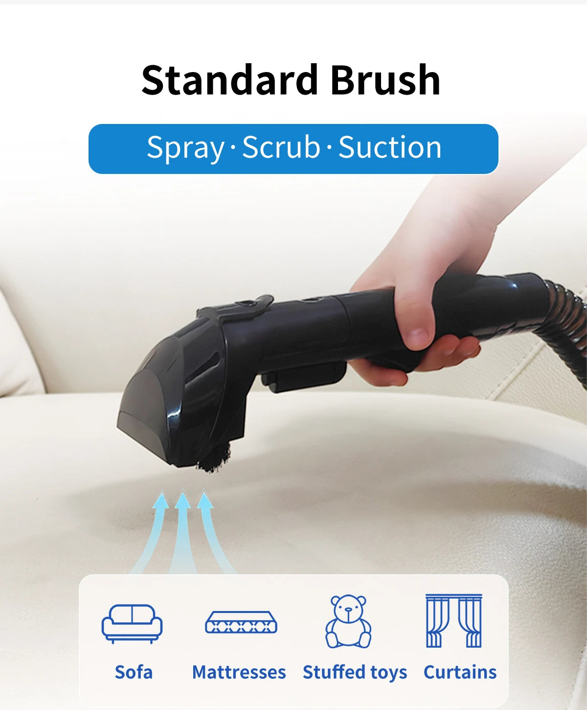 Handheld Carpet Cleaner ABIR G80,150000PA Wet Dry Vacuum Cleaner for Home Sofa Window Car Pet Upholstery Spot Farbric Cleaner