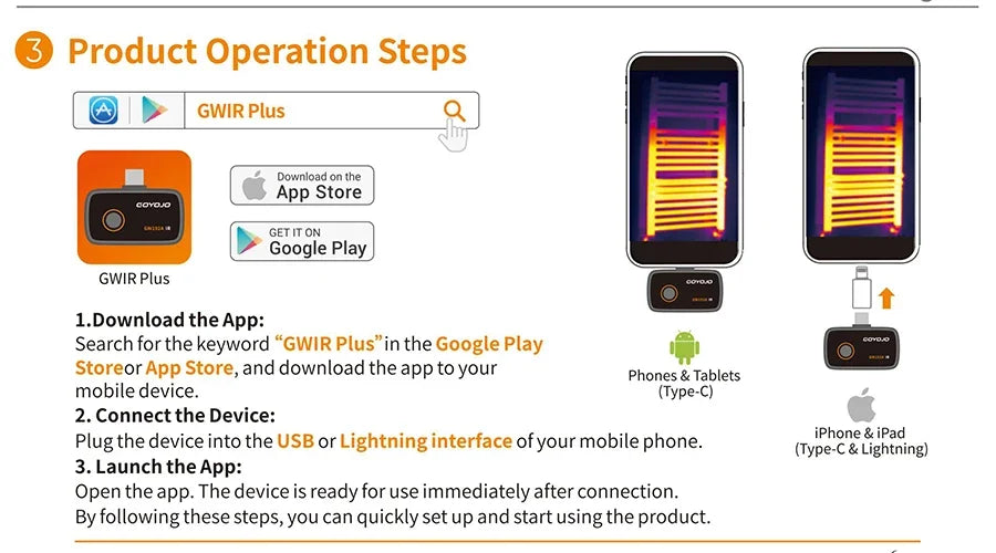 GW192A New Thermal Imaging Camera for Android Phone Infrared Thermal Imager Inspection Repair Thermographic Camera Thermal Scope