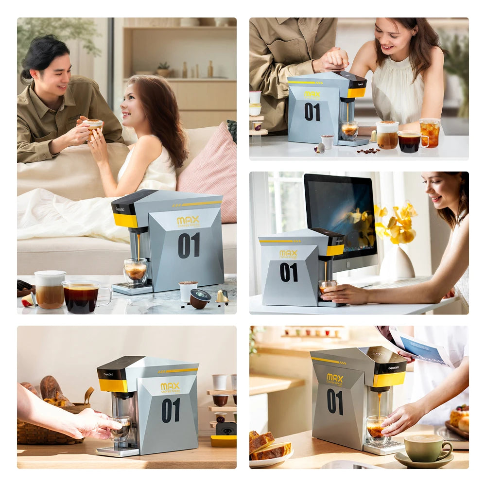 4-in-1 Espresso Machine Compatible with K Cup Pods Nes Original Capsule DG Capsules and Ground Coffee