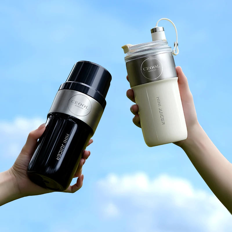 Insulated Juicer Double Layer Vacuum 304 Stainless Steel Juicers 350ml USB Charge Portable 26 Blades Strong Power Freesh Juicer