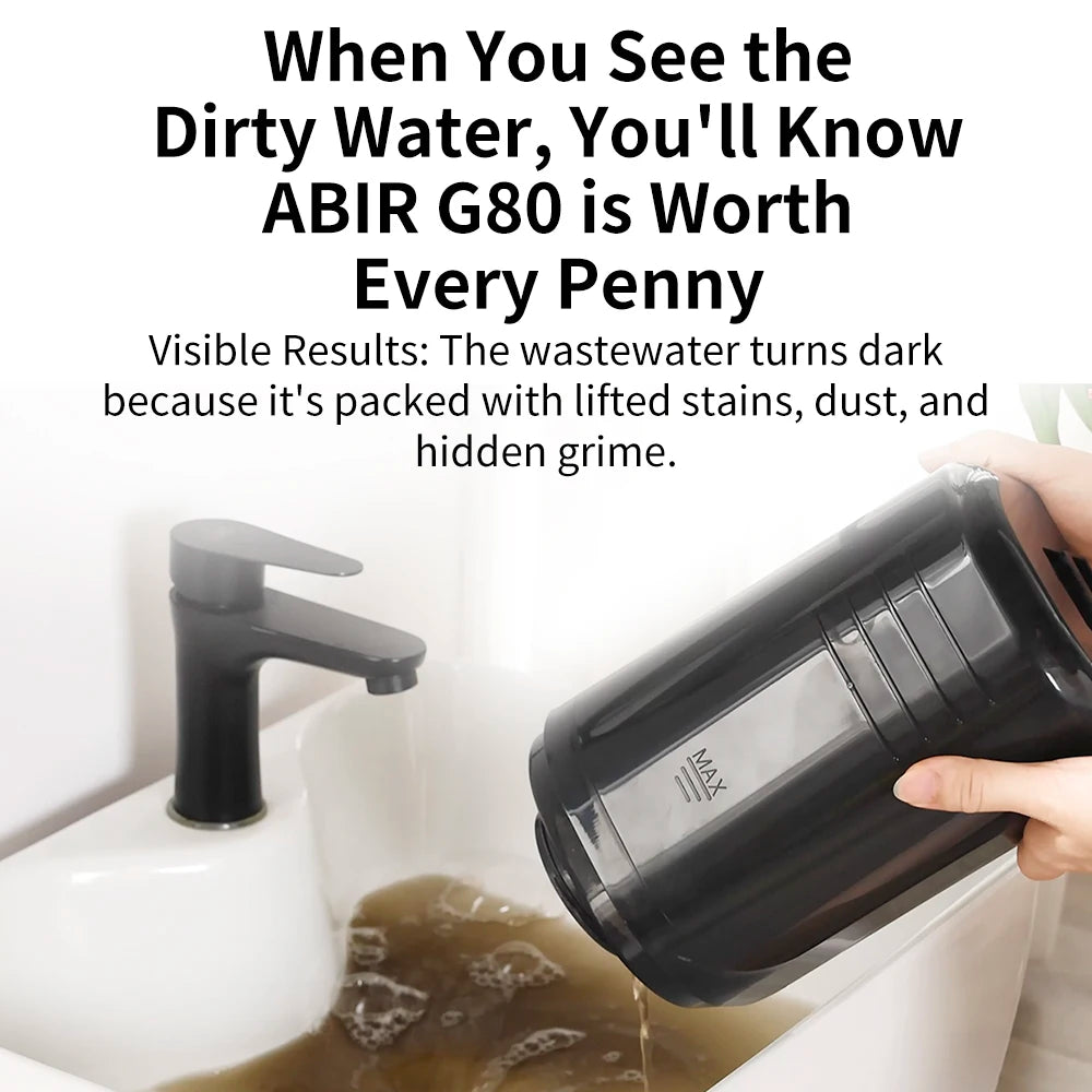 Handheld Carpet Cleaner ABIR G80,150000PA Wet Dry Vacuum Cleaner for Home Sofa Window Car Pet Upholstery Spot Farbric Cleaner