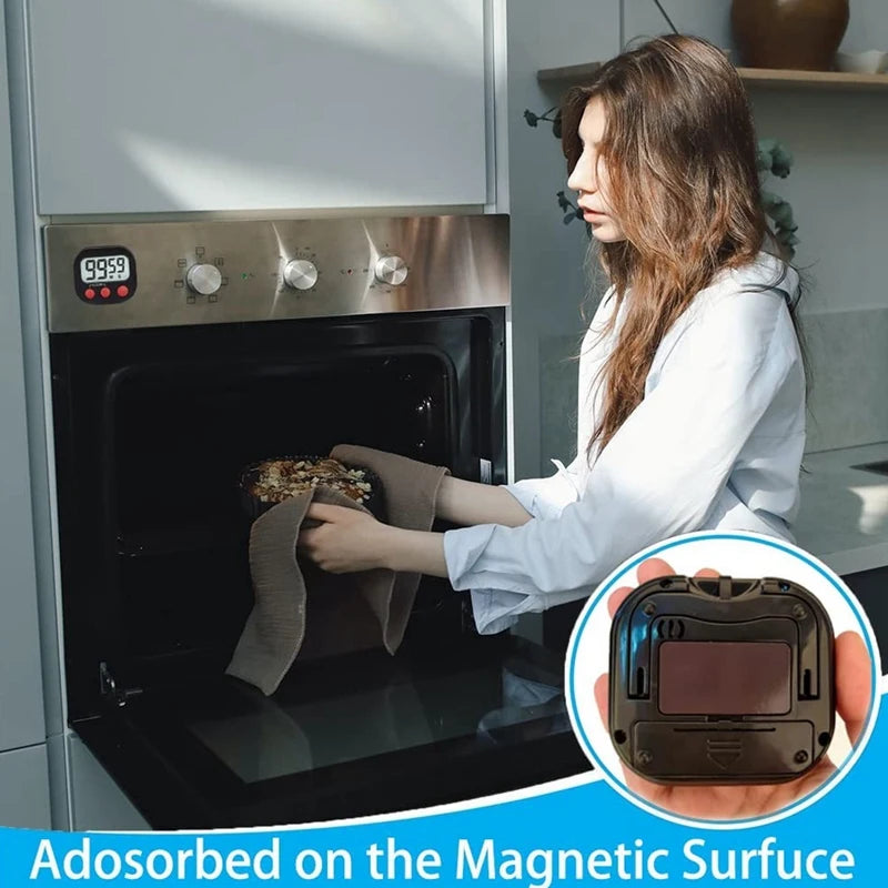 Kitchen Timer, Digital Visual Timer Magnetic Clock Stopwatch Countdown Timer, Large LCD Screen Display For Cooking