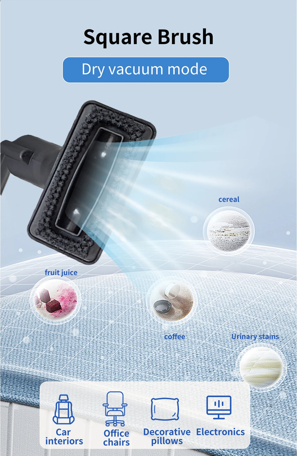 Handheld Carpet Cleaner ABIR G80,150000PA Wet Dry Vacuum Cleaner for Home Sofa Window Car Pet Upholstery Spot Farbric Cleaner