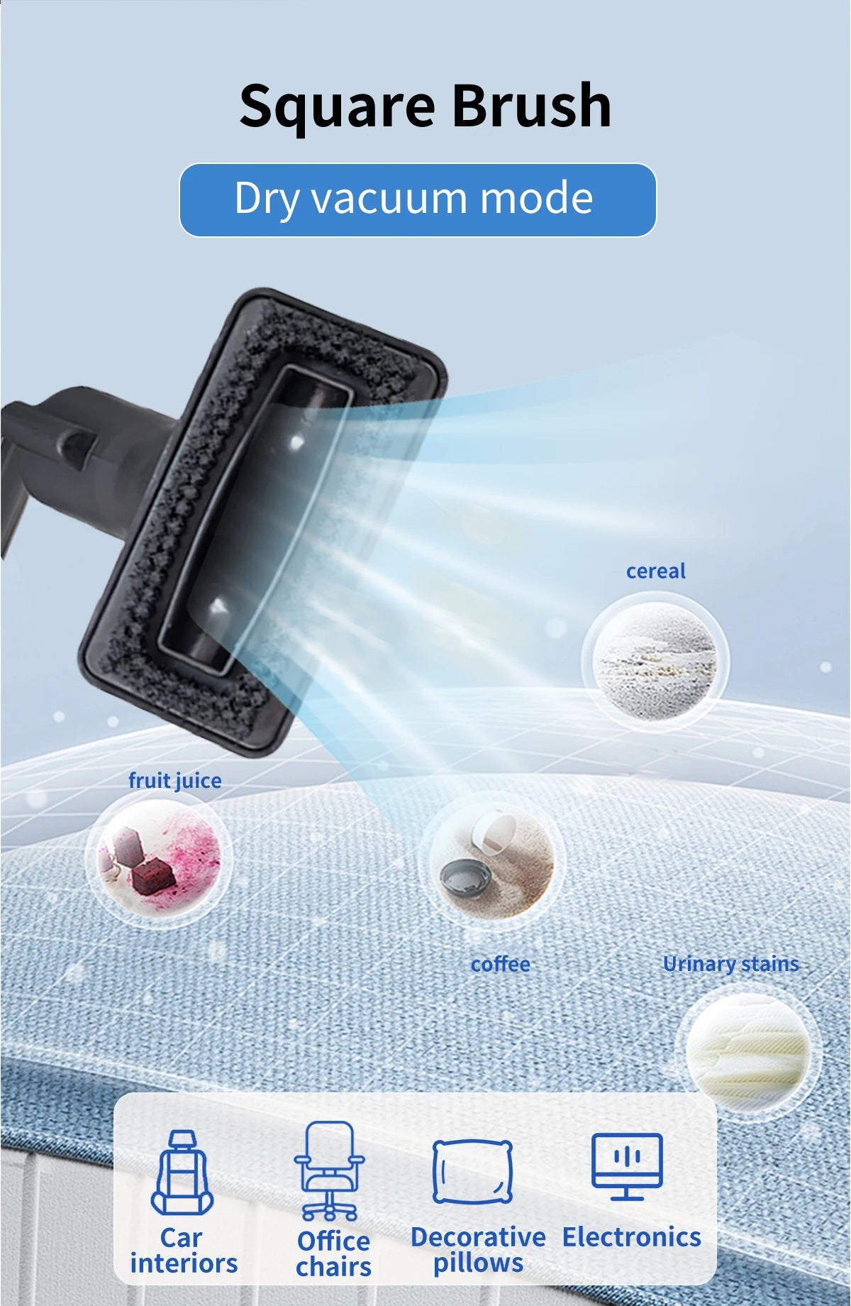 Handheld Carpet Cleaner ABIR G80,150000PA Wet Dry Vacuum Cleaner for Home Sofa Window Car Pet Upholstery Spot Farbric Cleaner