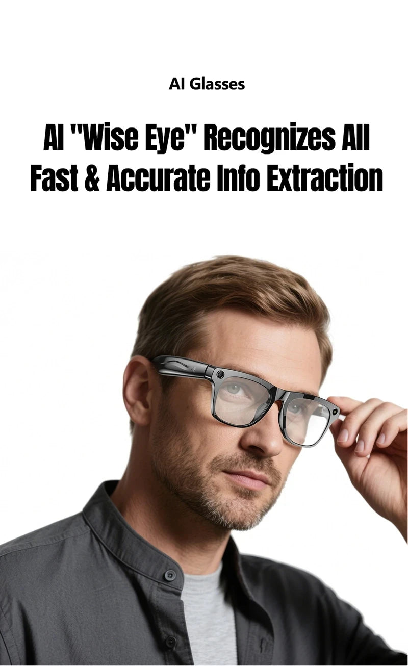 OPPO 6K AI Smart Glasses 800W Pixel Photochromic Multifunction Bluetooth HD Call Voice Assistant Stereo Music Player Translate