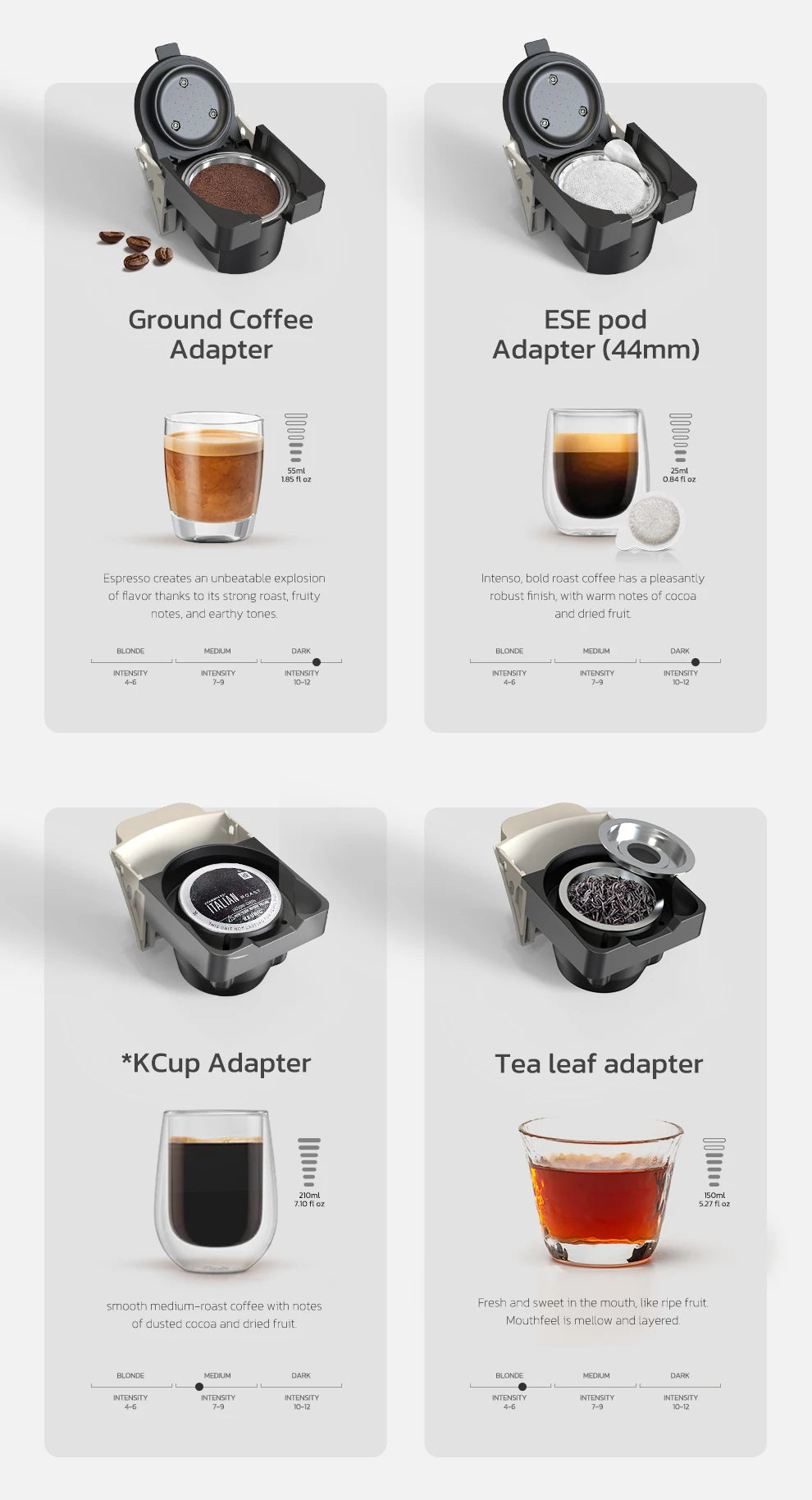 HiBREW 6in1 Capsule Coffee Machine Hot/Cold Multiple Espresso Cafetera Cappuccino Coffee Maker Dolce Gusto Nespresso Powder H1B