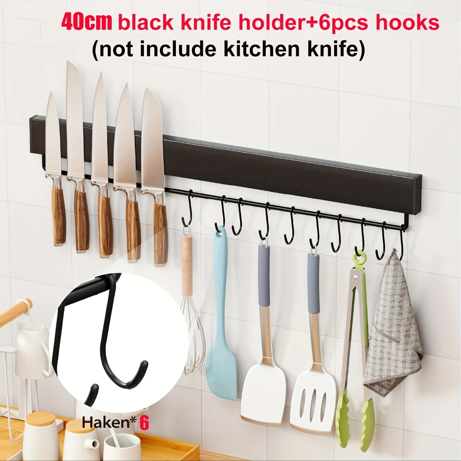 40CM 50CM Stainless Steel Knife Stand Magnetic Knife Holder Wall Block Storage Rack for Knives Kitchen Accessories Organizer