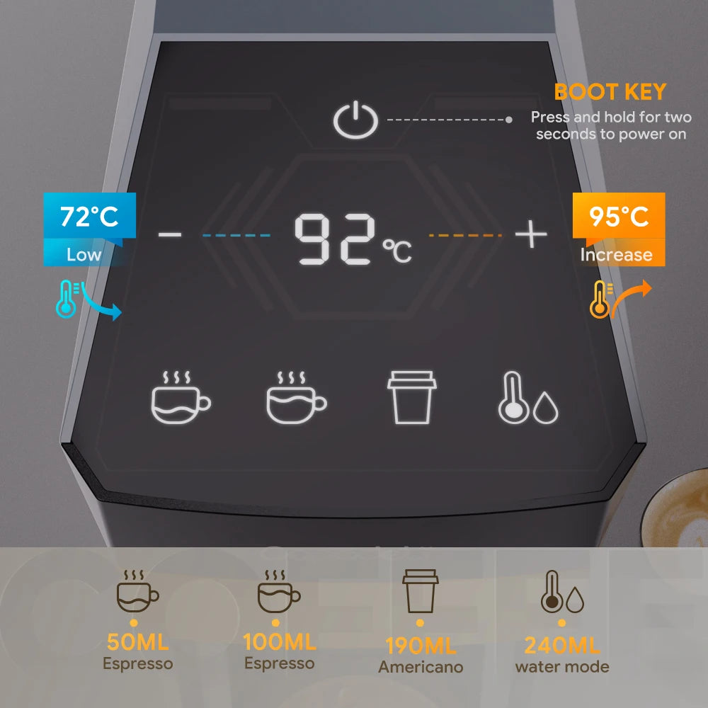 4-in-1 Espresso Machine Compatible with K Cup Pods Nes Original Capsule DG Capsules and Ground Coffee