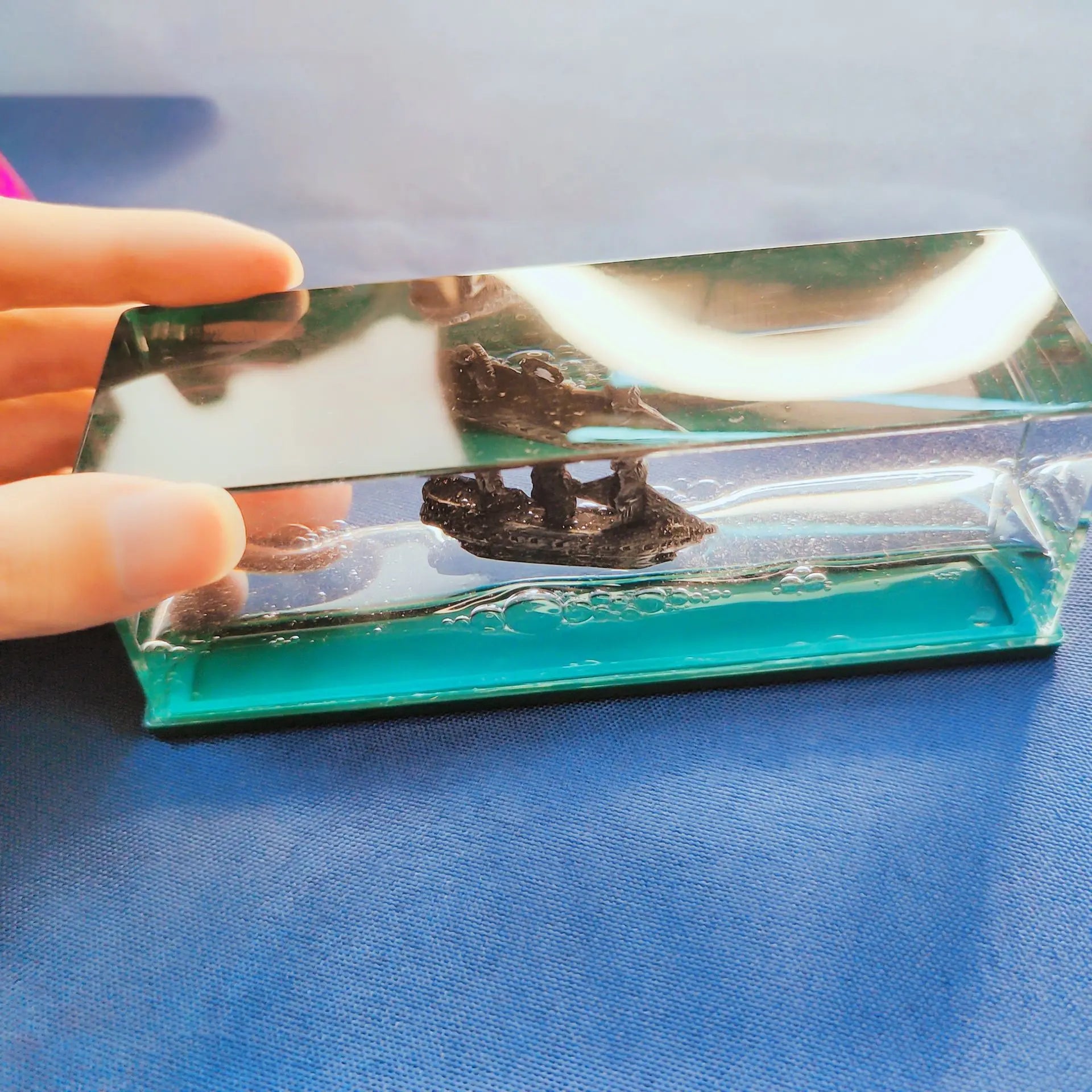 Black Pearl Ghost Cruise Ship Drift Bottle Fluid Hourglass Floating Boat Office Desktop Ornament Home Decor Decompression Gifts