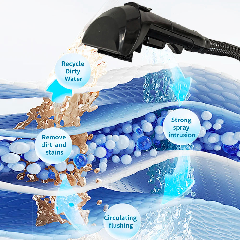 Handheld Carpet Cleaner ABIR G80,150000PA Wet Dry Vacuum Cleaner for Home Sofa Window Car Pet Upholstery Spot Farbric Cleaner