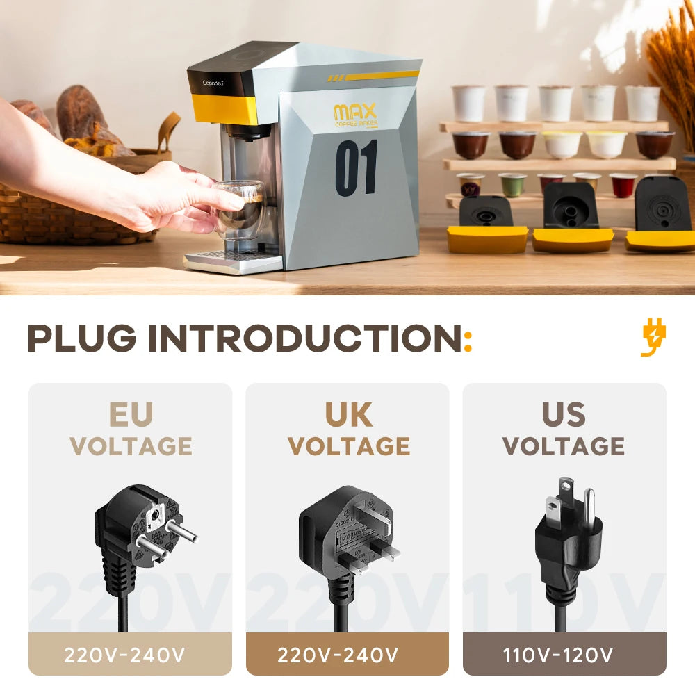 4-in-1 Espresso Machine Compatible with K Cup Pods Nes Original Capsule DG Capsules and Ground Coffee