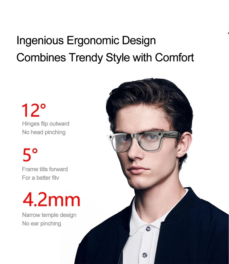 OPPO 6K AI Smart Glasses 800W Pixel Photochromic Multifunction Bluetooth HD Call Voice Assistant Stereo Music Player Translate