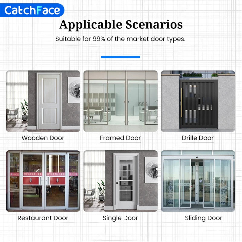 Waterproof Double-sided Gate Lock Fingerprint Lock APP RFID Code Keyless Smart Lock Electronic Door Lock for Aluminum Door/Iron