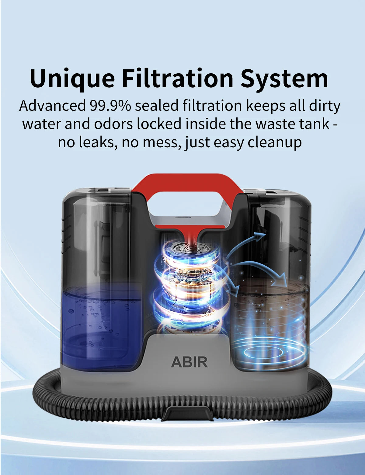 Handheld Carpet Cleaner ABIR G80,150000PA Wet Dry Vacuum Cleaner for Home Sofa Window Car Pet Upholstery Spot Farbric Cleaner