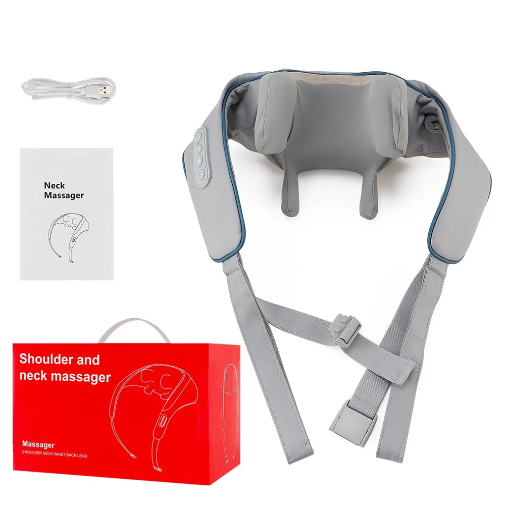 Foreverlily 26W Brushless Motor Neck And Shoulder Massager Wireless Shoulder And Back Kneading Massage Shawl Neck masajeador