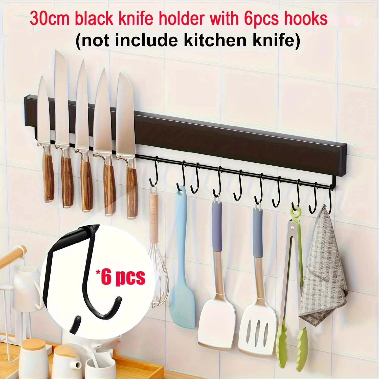 40CM 50CM Stainless Steel Knife Stand Magnetic Knife Holder Wall Block Storage Rack for Knives Kitchen Accessories Organizer