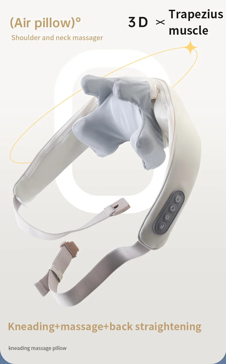 Foreverlily 26W Brushless Motor Neck And Shoulder Massager Wireless Shoulder And Back Kneading Massage Shawl Neck masajeador