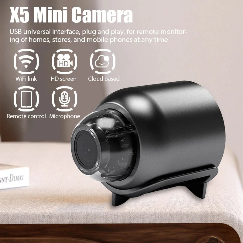 1080P New X5 Mini Camera Clear Night Vision Light weight Portable Premium Cams Motion Detection Wireless Surveillance Camera