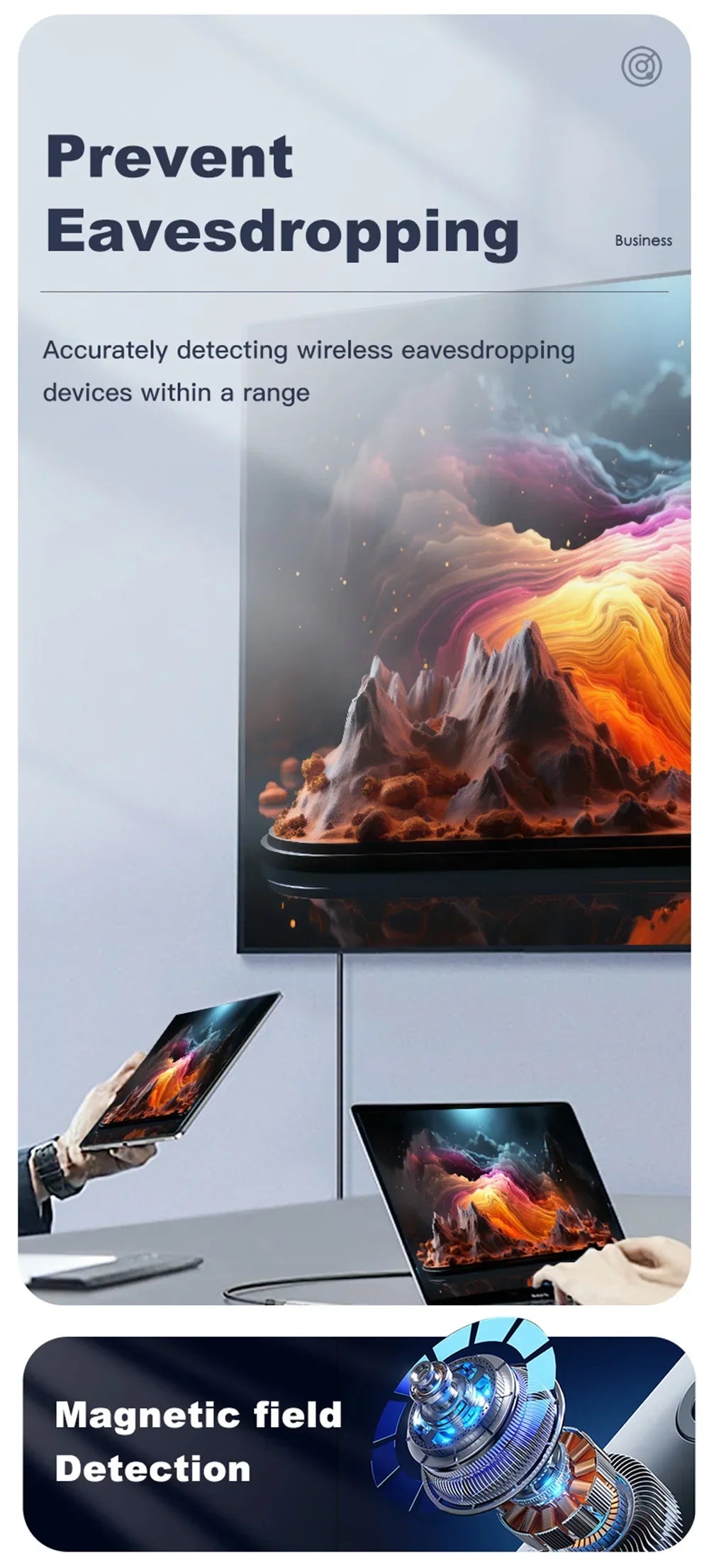 Hidden Camera Detector Anti-Spy Car GPS Tracker Listening Device Bug RF Wireless All Signal Scanner Gadget Security Protection