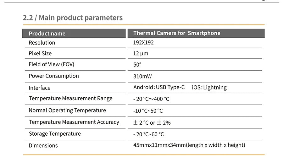 GW192A New Thermal Imaging Camera for Android Phone Infrared Thermal Imager Inspection Repair Thermographic Camera Thermal Scope