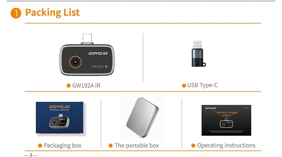 GW192A New Thermal Imaging Camera for Android Phone Infrared Thermal Imager Inspection Repair Thermographic Camera Thermal Scope