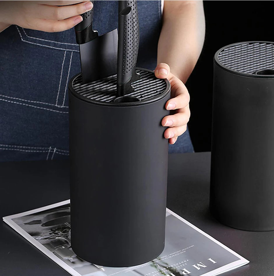 Kitchen Accessories 8.8 inch Kitchen Knife Holder Drainable Chef Knife Stand Plastic Knife Holder Bucket Kitchen Storage Tools