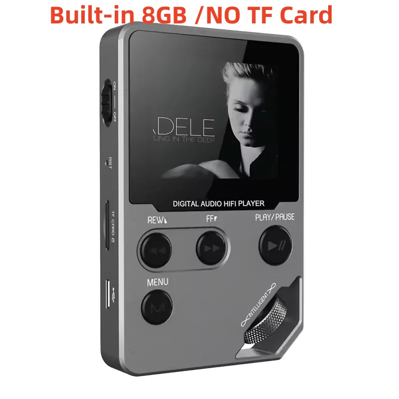 C5 8GB Lossless Bluetooth MP3 Music Player, Zinc Alloy Body,Rotary Controls,Wireless Connection,FM Radio,Voice Recorder