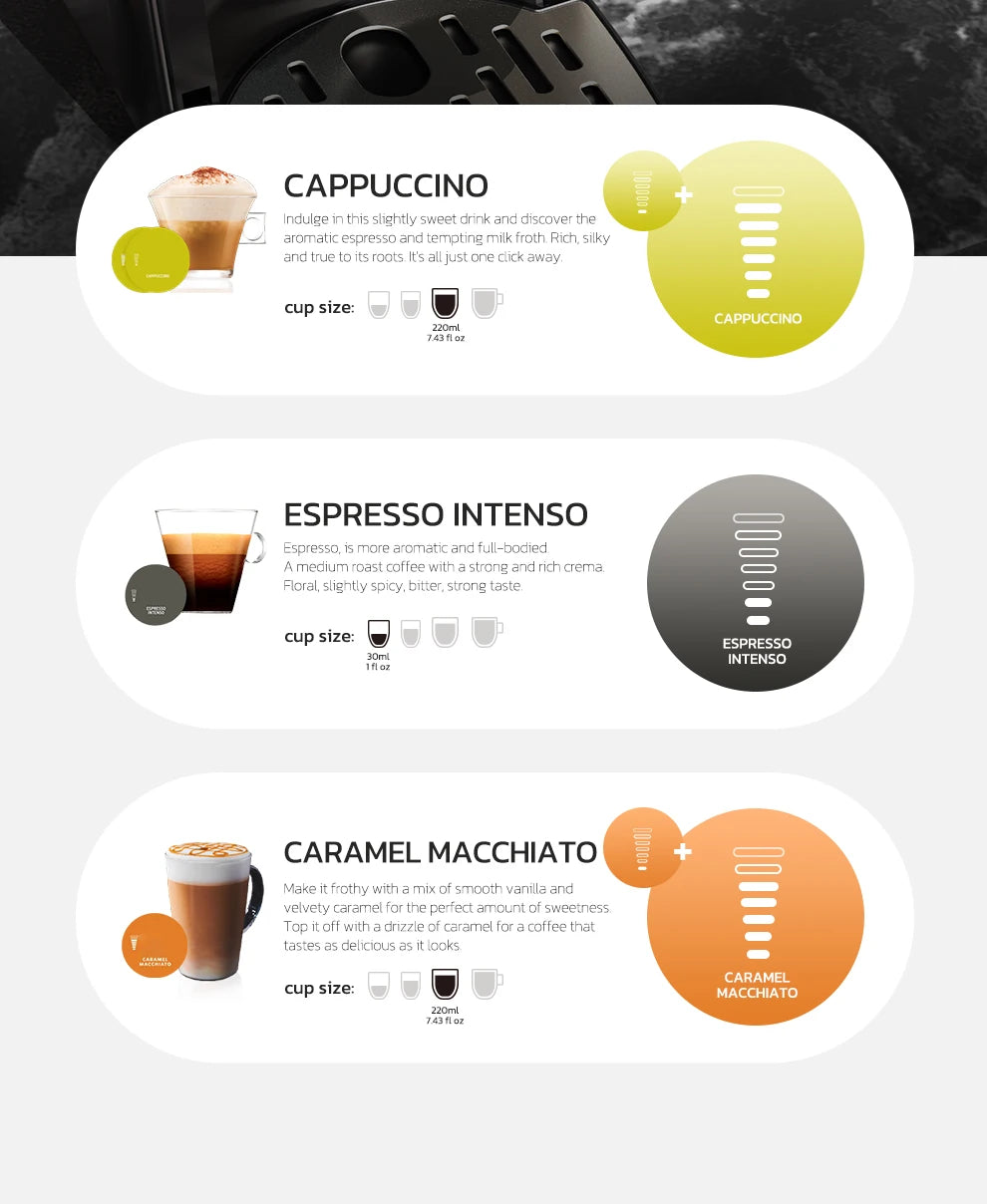 HiBREW 6in1 Capsule Coffee Machine Hot/Cold Multiple Espresso Cafetera Cappuccino Coffee Maker Dolce Gusto Nespresso Powder H1B