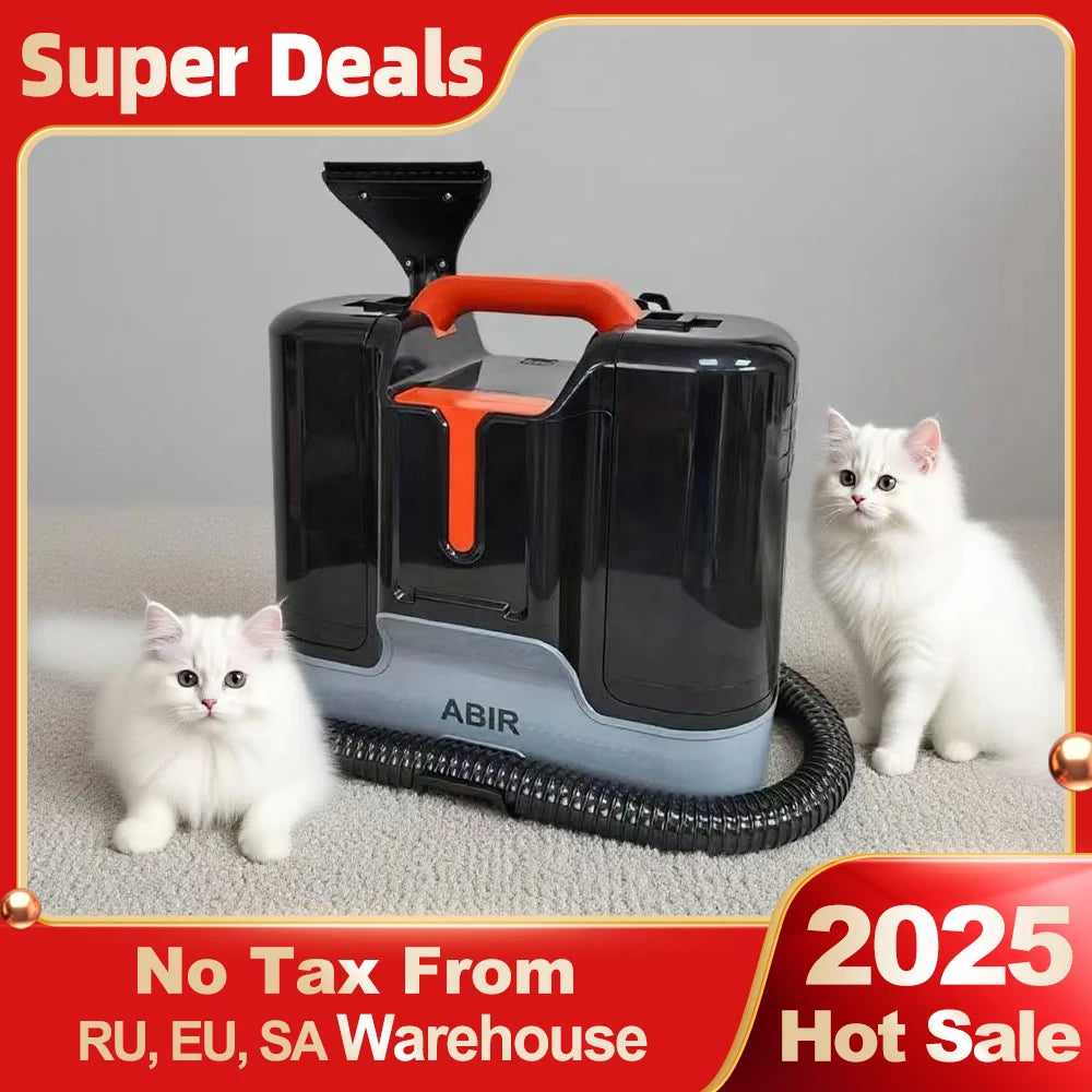 Handheld Carpet Cleaner ABIR G80,150000PA Wet Dry Vacuum Cleaner for Home Sofa Window Car Pet Upholstery Spot Farbric Cleaner