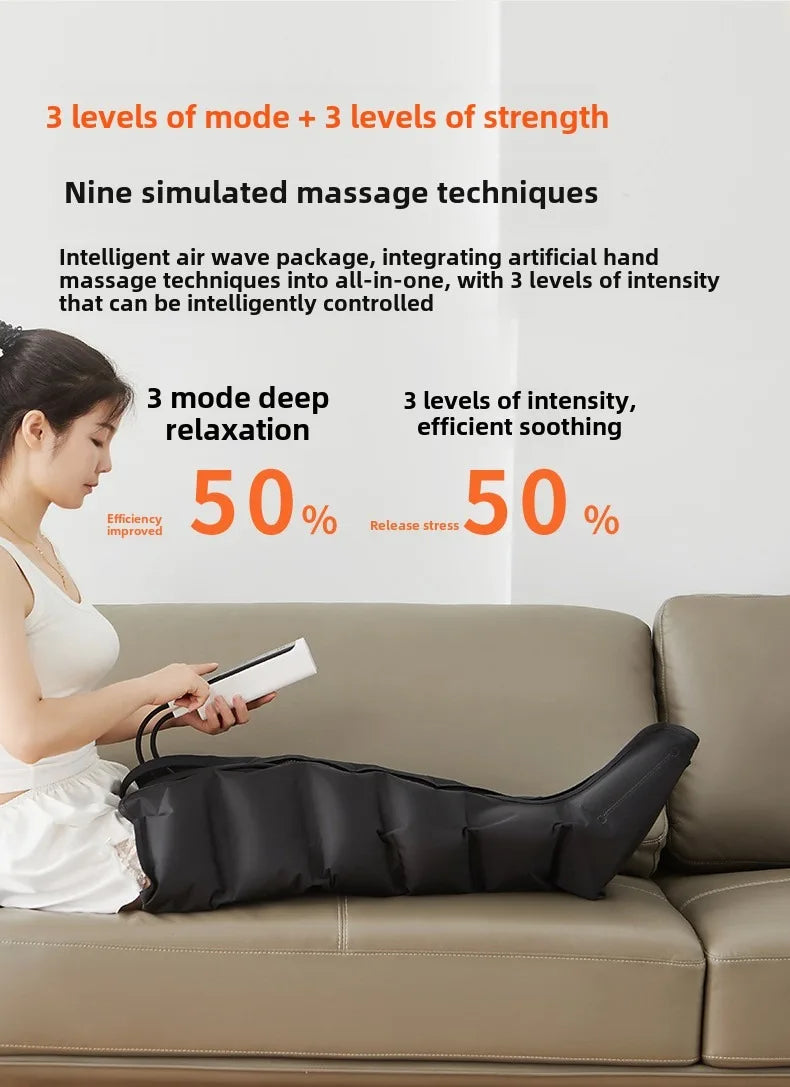 Jinkairui Electric Air Pressure Leg Massager Kneading Squeeze Deep Relaxation Calf Foot with Remote Control