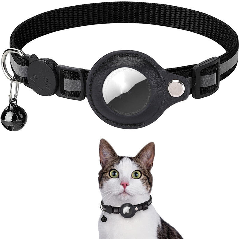 Waterproof Reflective Pet Collar with AirTag Case – Nylon Adjustable Collar for Cats & Dogs