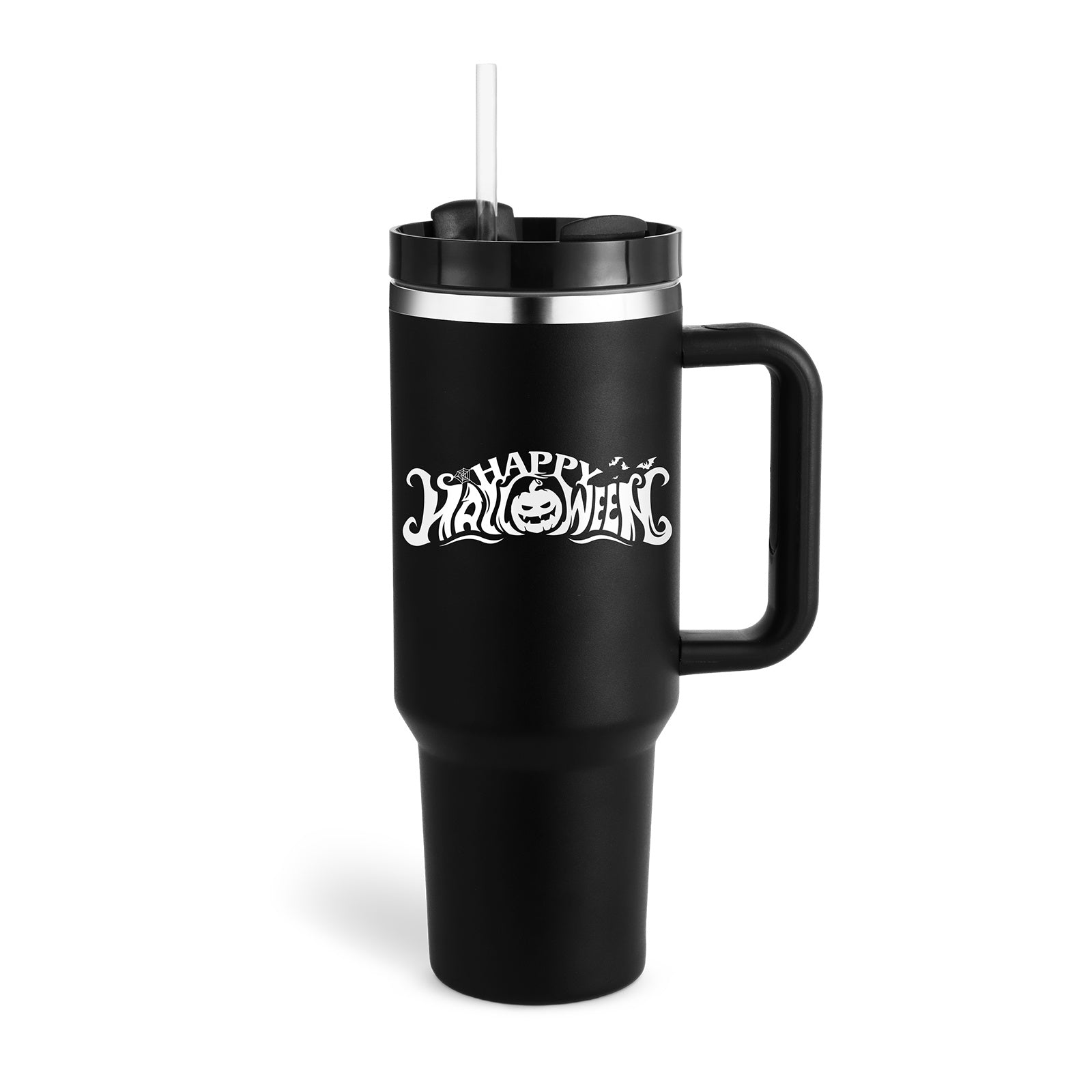 40oz Insulated Tumbler with Handle & Straw – Vacuum Travel Cup