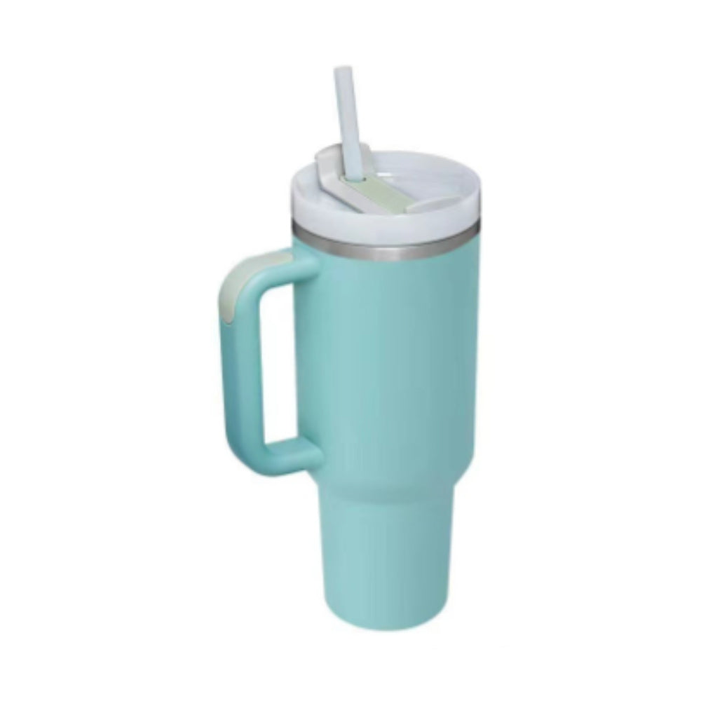 40oz Insulated Tumbler with Handle & Straw – Vacuum Travel Cup