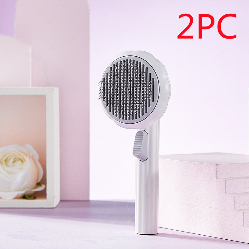 Self-Cleaning Cat Brush – Handheld Steel Wire Comb for Easy Hair Removal